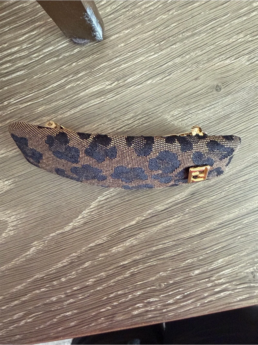 Fendi Vintage Jacquard Animal Print Hair Clip